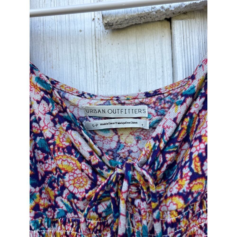 Urban Outfitters Old Soul Smocked Crop Top Floral Print Long Puff Sleeves Sz S - Picture 5 of 10